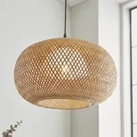 Belie Globe Pendant Light - Black, Rattan