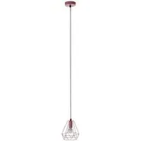 Belika Geometric Wire Frame Pendant Light - Pink, Metal