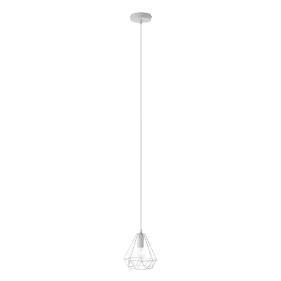 Belika Geometric Wire Frame Pendant Light - White, Metal