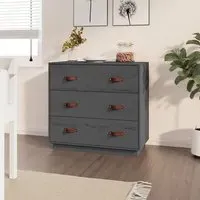 Belint 3 Drawer Chest - Grey, Pine Wood