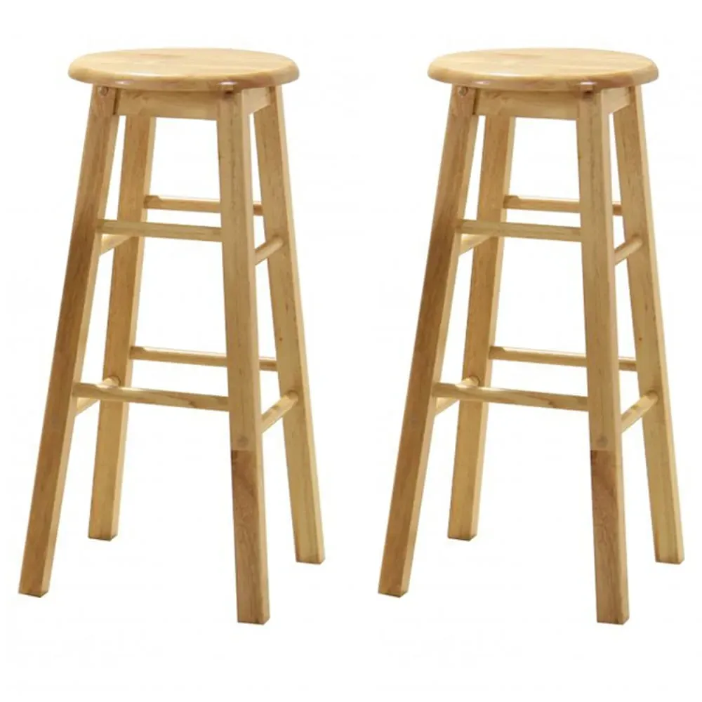 Belita Bar Stools In Pair - Oak image