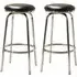 Belita Bar Stools with Backrest - Black, Chrome