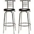 Belita Bar Stools with Chrome Legs - Black