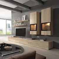 Belita Entertainment Unit with LED Lights - San Remo Oak