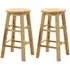 Belita Large Wooden Stools in Pair - Oak