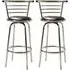 Belita Wide Bar Stools with Chrome Frame - Black