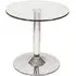 Belize Round Side Table - Clear Glass, Chrome Metal