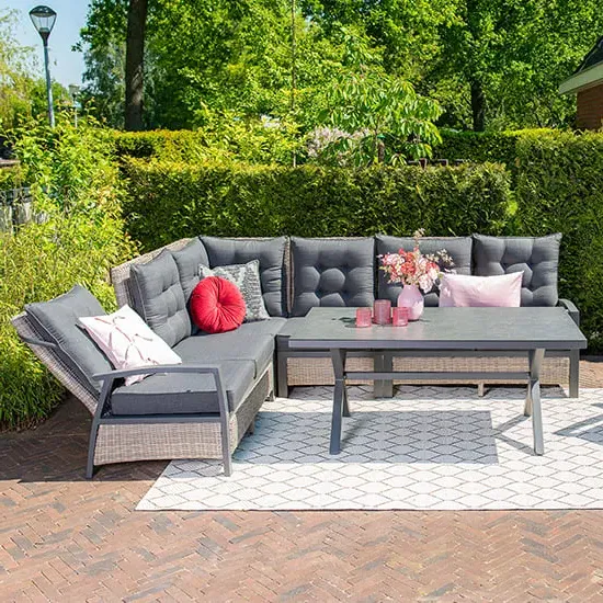 Bella Corner Lounge Dining Set - Charcoal, Vintage Willow image