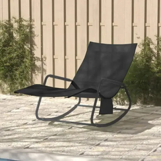 Bella Steel Sun Lounger with Adjustable Backrest - Black image