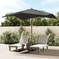Belle Garden Parasol with Double Pulley - Anthracite, Polyester
