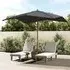 Belle Garden Parasol with Double Pulley - Black, Polyester