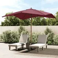 Belle Garden Parasol with Double Pulley - Bordeaux Red, Polyester