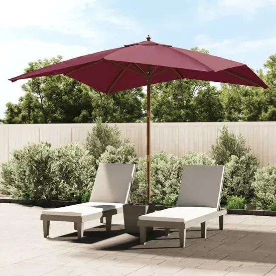 Belle Garden Parasol with Double Pulley - Bordeaux Red, Polyester