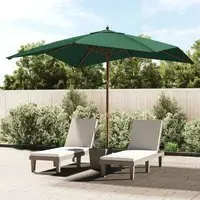 Belle Garden Parasol with Double Pulley - Green, Polyester