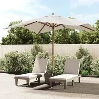 Belle Garden Parasol with Double Pulley - Sand, Polyester