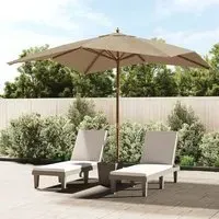 Belle Garden Parasol with Double Pulley - Taupe, Polyester
