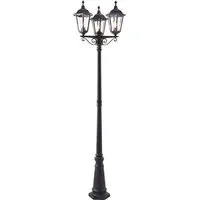 Belleville 3-Light Lamp Post - Black, Glass
