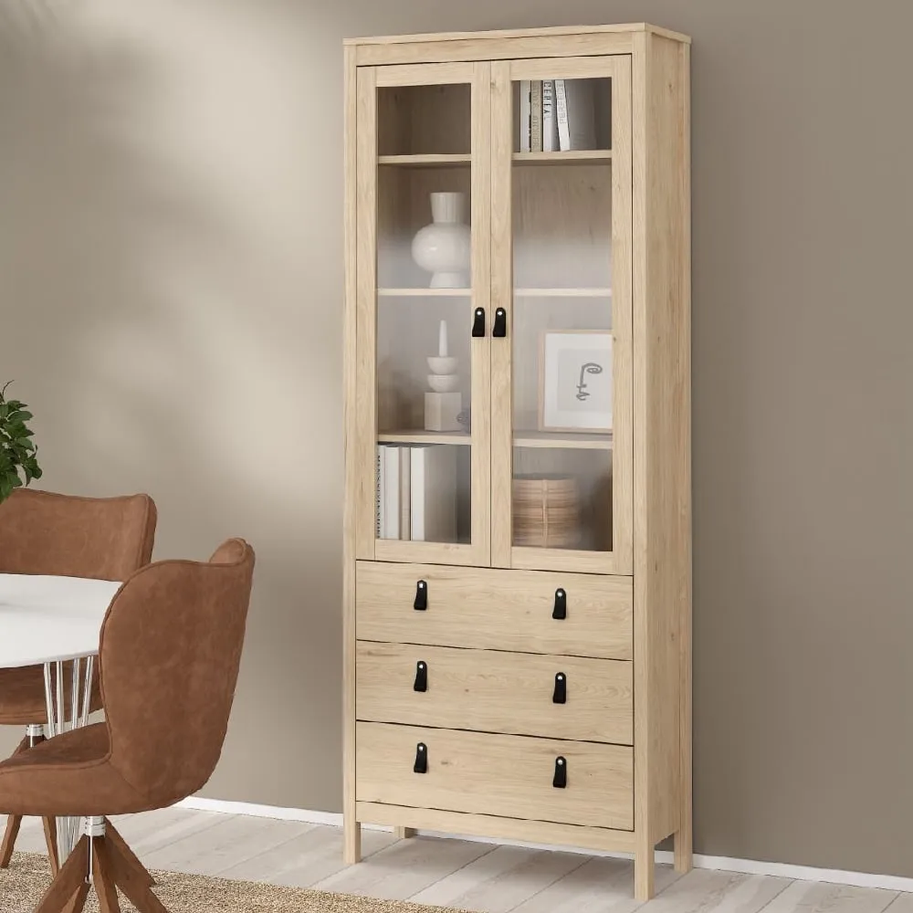 Bellevue 2-Door Display Cabinet - Oak