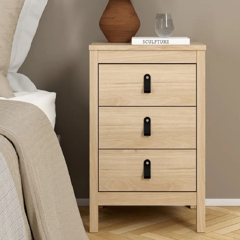 Bellevue 3-Drawer Bedside Cabinet - Oak
