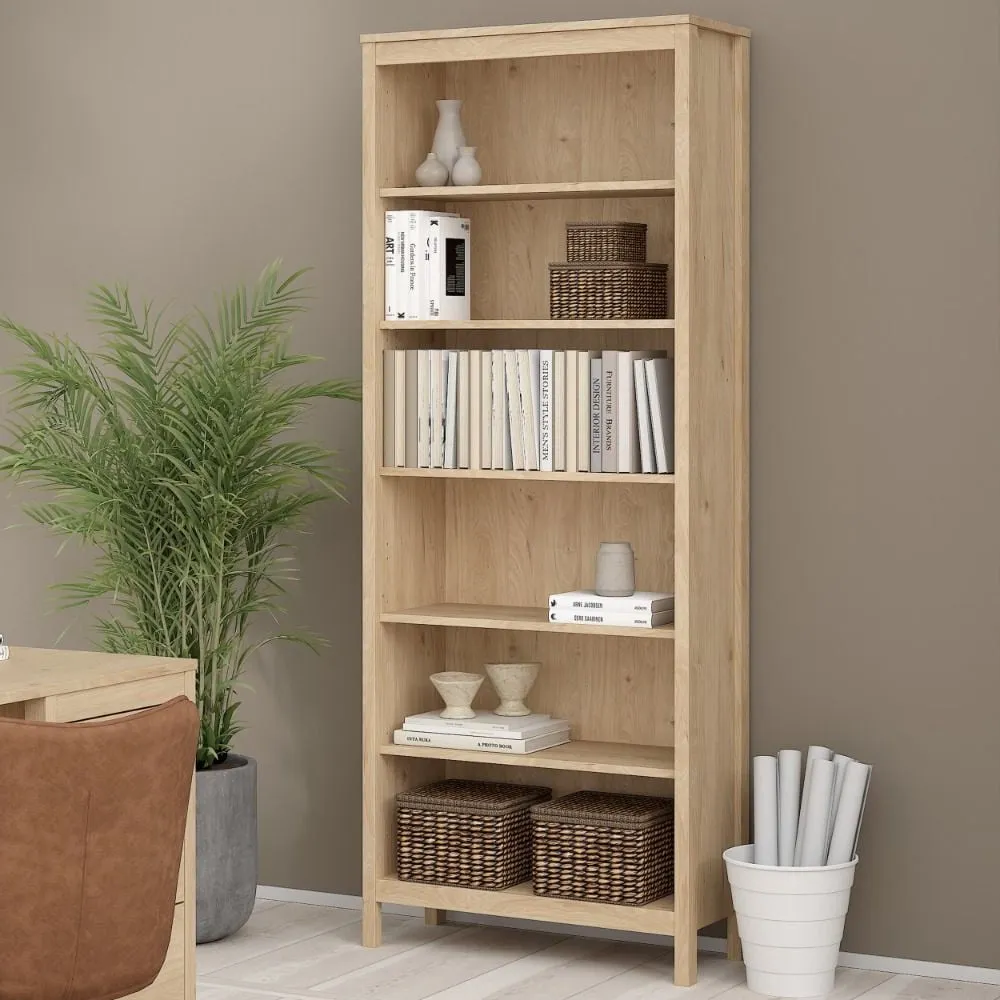 Bellevue Bookcase with 6 Shelves - Oak