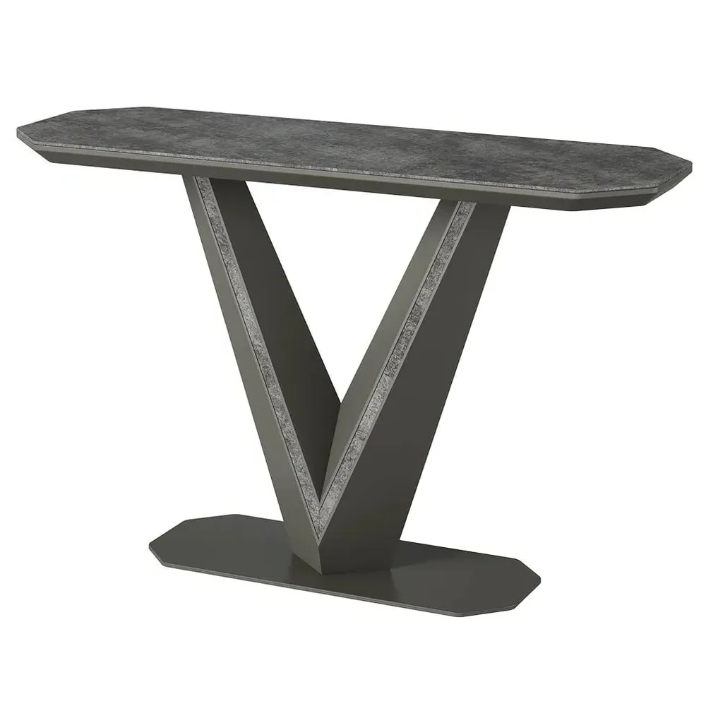 Bellevue Rectangular Console Table - Slate Grey, Ceramic