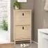 Bellevue Shoe Cabinet with 2 Flip Doors - Oak