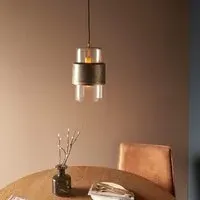 Bellflower Clear Glass Shade Ceiling Light - Bronze