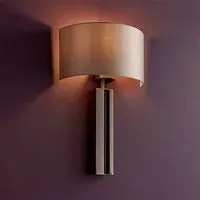 Bellflower Fabric Wall Light - Mink, Brushed Bronze