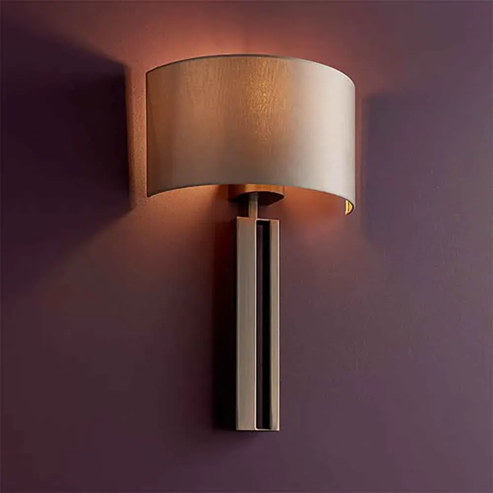 Bellflower Fabric Wall Light - Mink, Brushed Bronze image