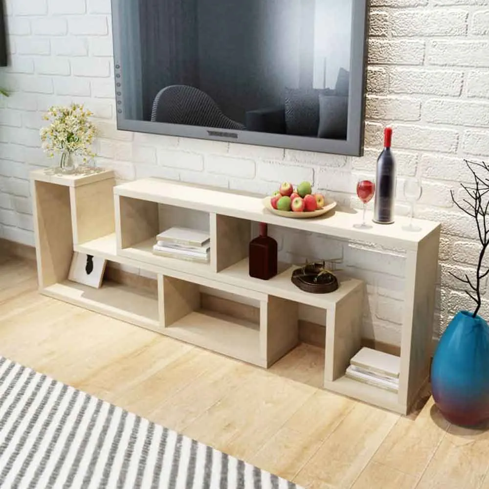 Bellflower L-Shaped TV Stand - Oak, Engineered Wood image