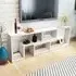 Bellflower L-Shaped TV Stand - White, Engineered Wood