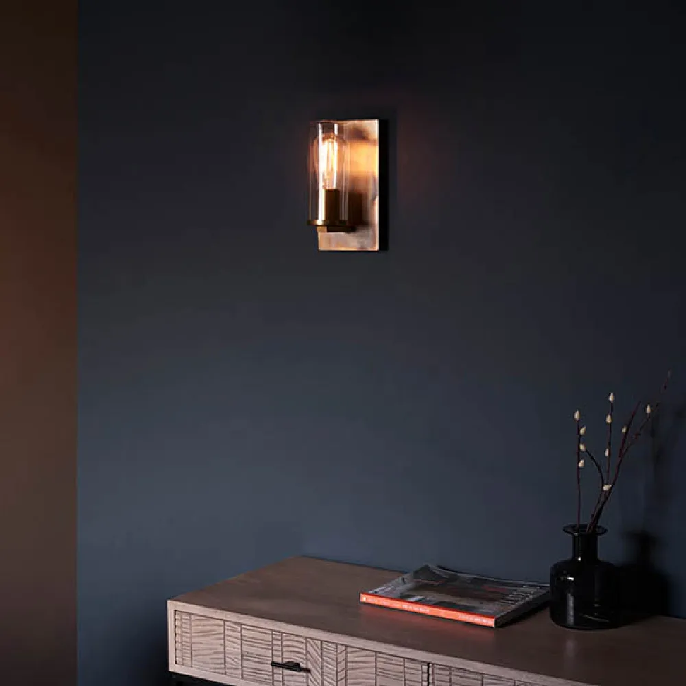 Bellflower Wall Light with Clear Glass Shade - Bronze product