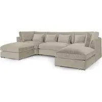 Bellingham U-Shaped Corner Sofa - Beige, Velvet