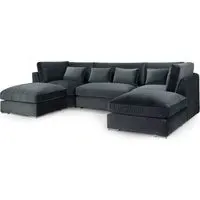 Bellingham U-Shaped Corner Sofa - Slate, Velvet