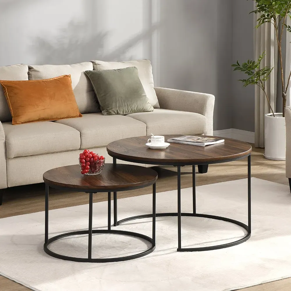 Bellini Nesting Coffee Tables - Walnut, Particleboard product
