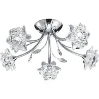 Bellis 5 Light Semi Flush Ceiling Light - Chrome, Glass