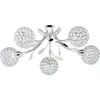 Bellis II 5 Light Flush Ceiling Light - Clear, Chrome