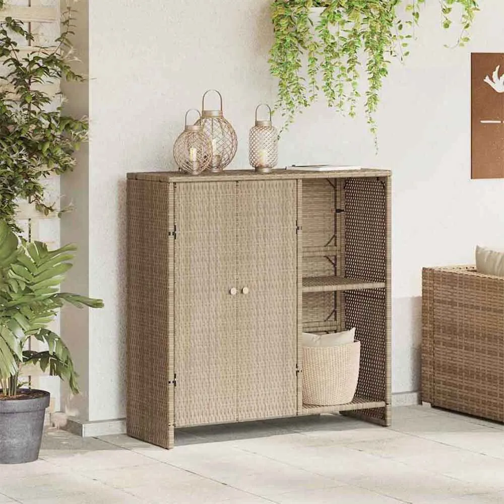 Bellport Storage Cabinet with 2 Doors - Beige, Rattan