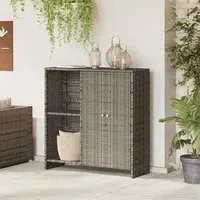 Bellport Storage Cabinet with 2 Doors - Grey, Rattan
