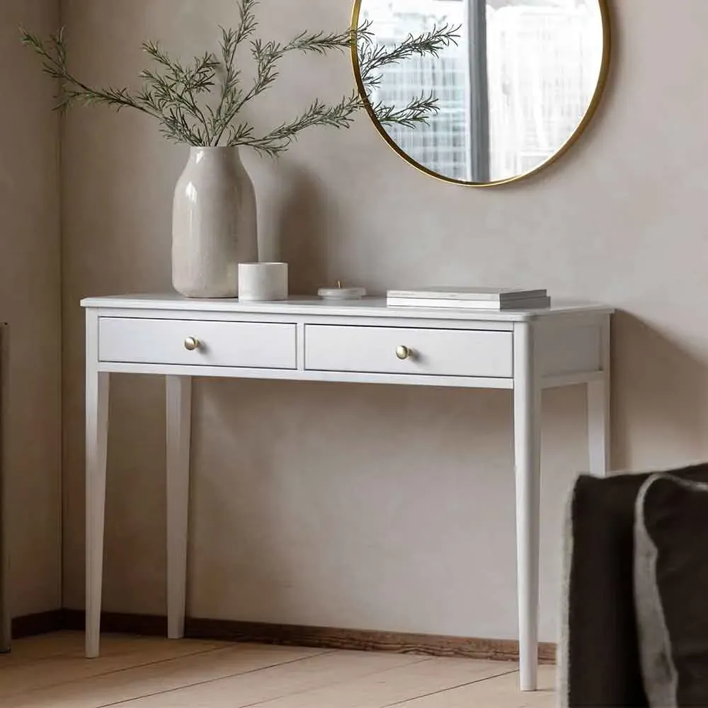 Bellville Console Table with 2 Drawers - White, MDF image
