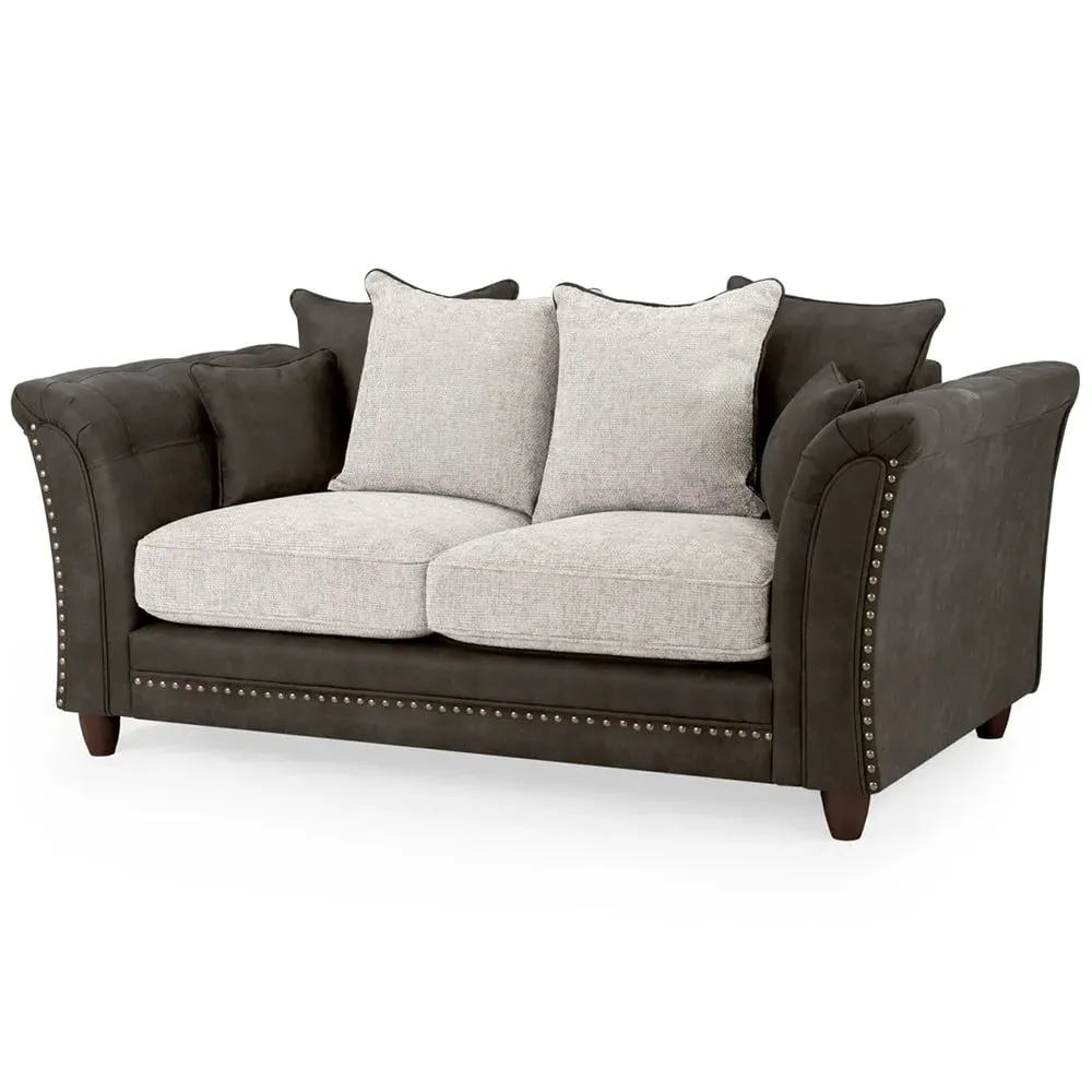 Bellvue 2-Seater Sofa - Grey, Faux Leather