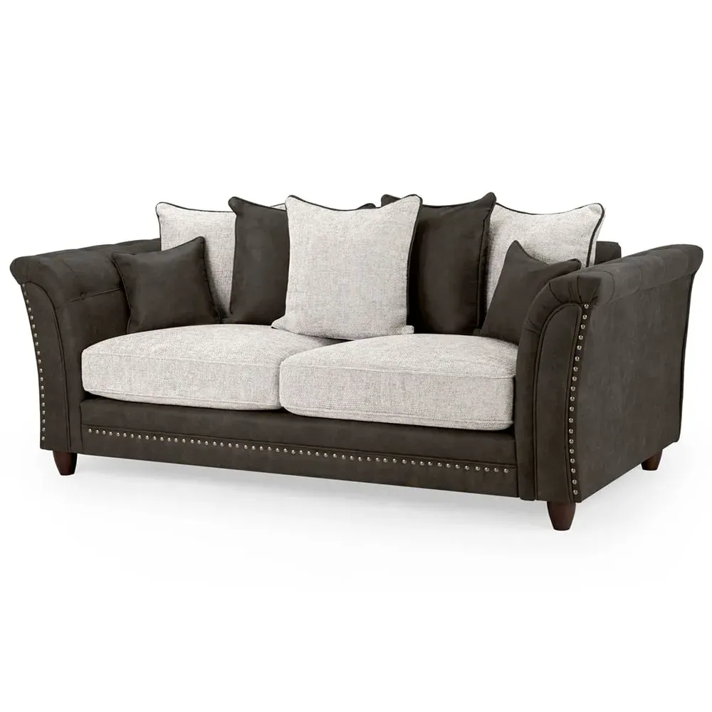 Bellvue 3-Seater Sofa - Grey, Faux Leather