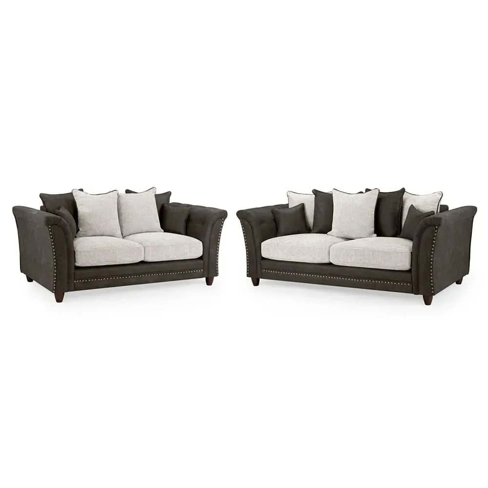 Bellvue 3+2 Seater Sofa Set - Grey, Faux Leather image