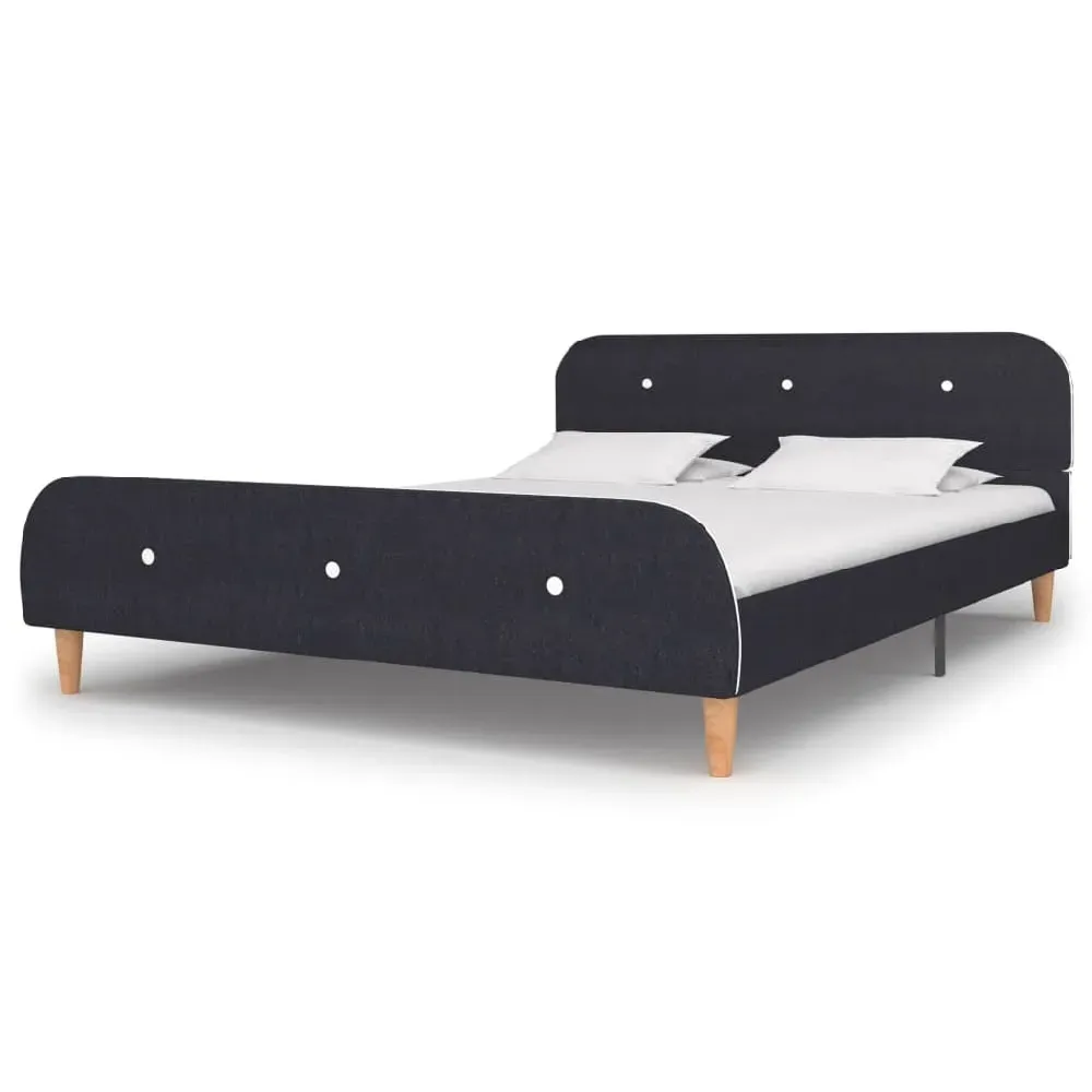 Bellvue Double Bed Frame - Dark Grey, Fabric