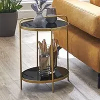 Bellvue End Table - Black, Glass