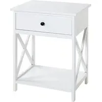 Bellvue End Table with Drawer - White