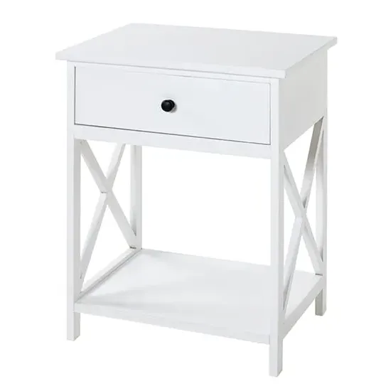 Bellvue End Table with Drawer - White