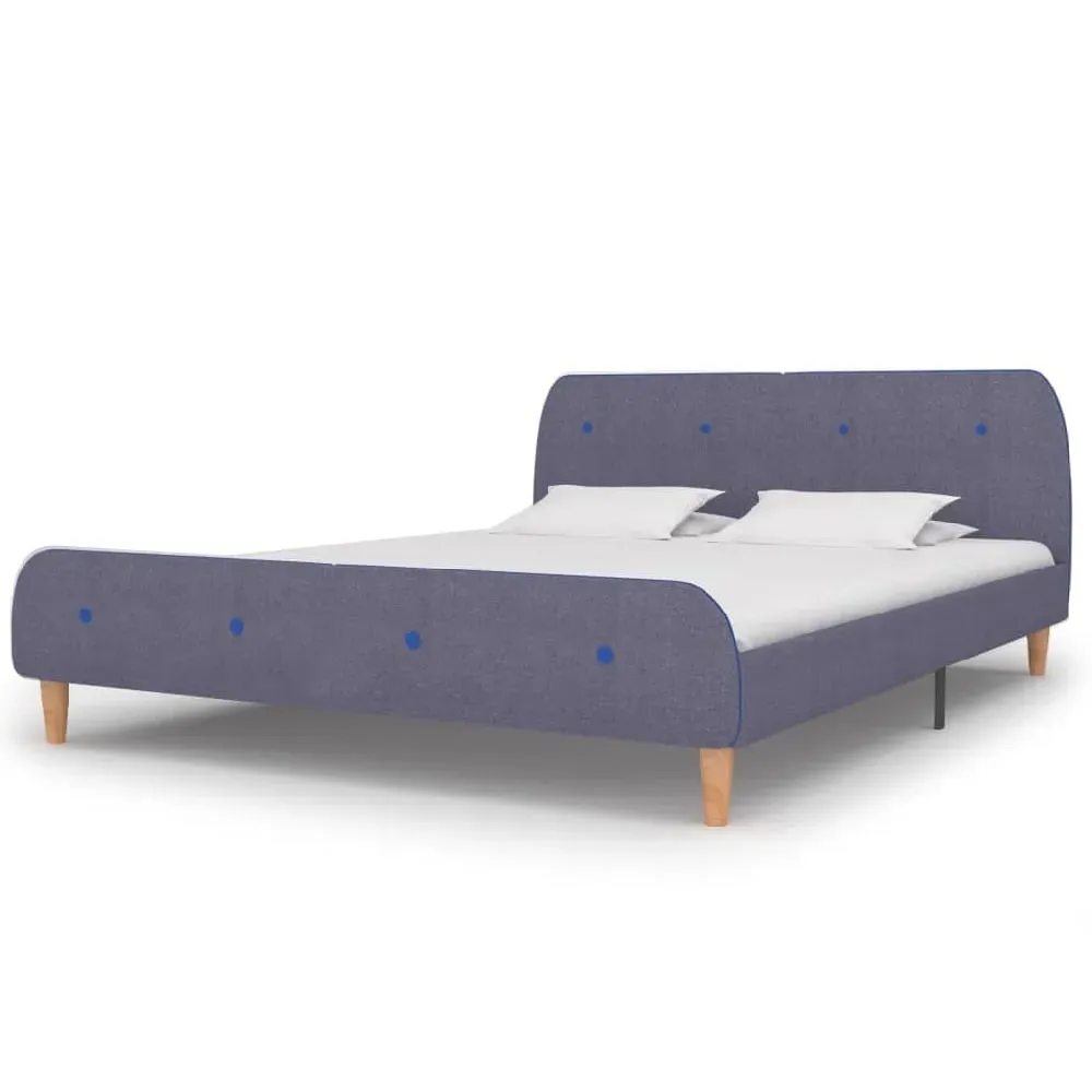 Bellvue King Size Bed Frame - Light Grey, Fabric