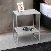 Bellvue Metal End Table with Undershelf - Grey