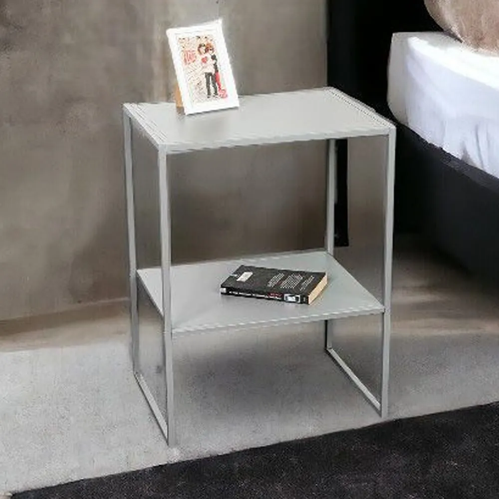 Bellvue Metal End Table with Undershelf - Grey